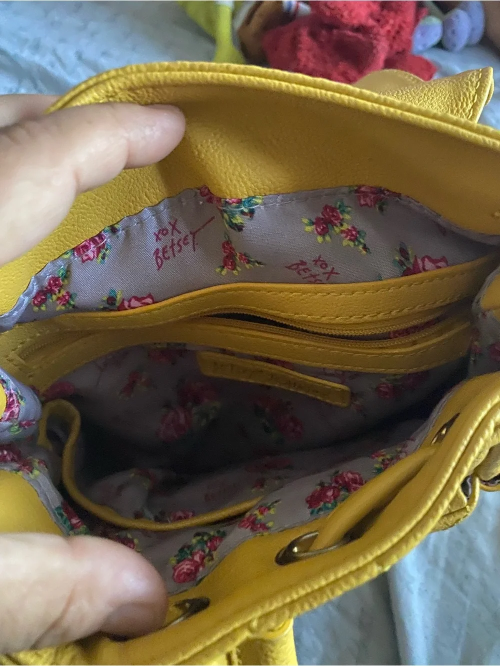 Betsey Johnson Yellow Faux-Leather Bow Accent Mini Backpack